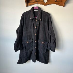 Yasuko Kurisaka Art To Wear Woven Cotton Lagenlook Jacket One Size